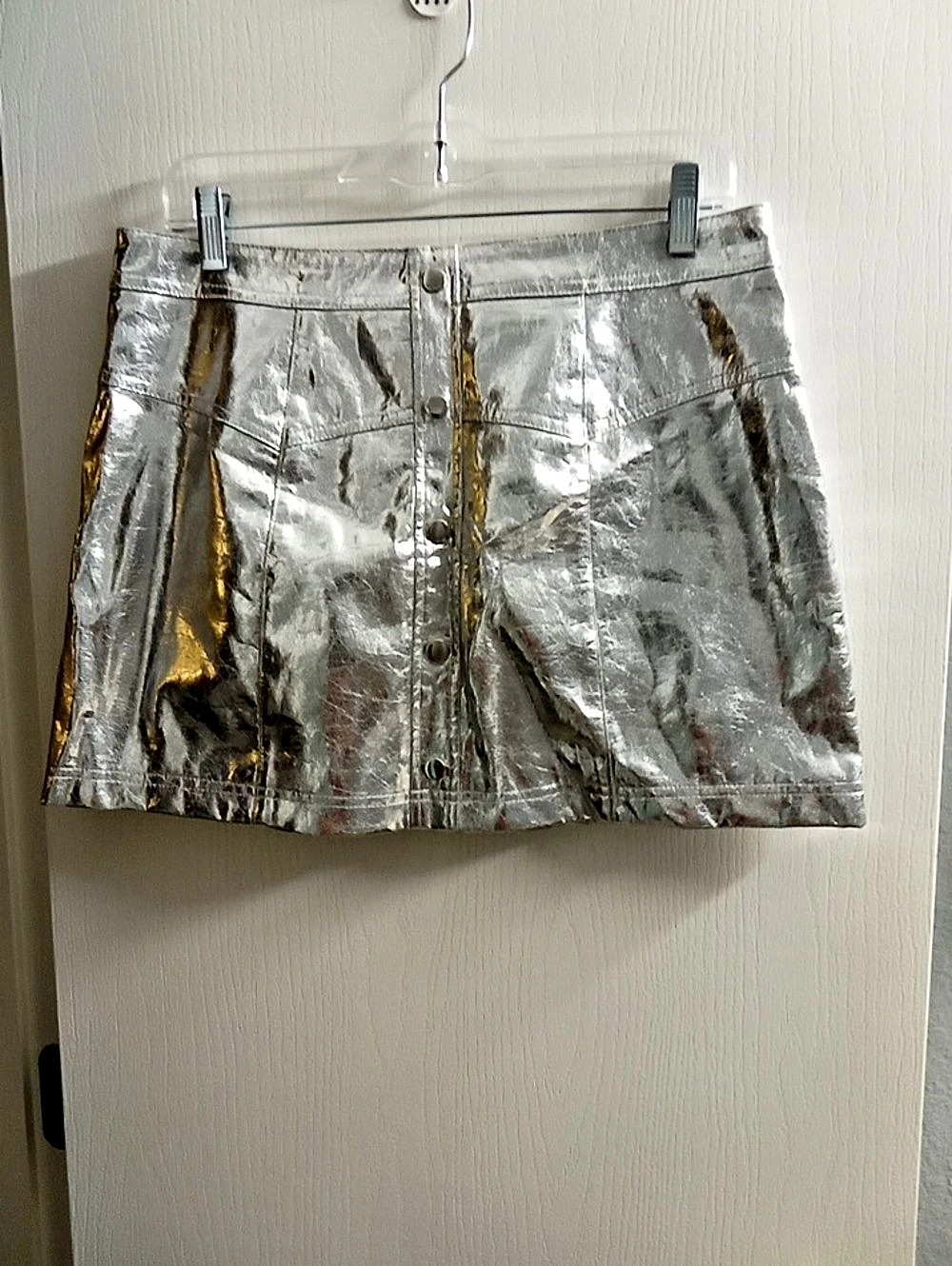 Metallic Mini Skirt in Silver & Gold Like New